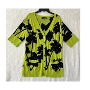 Berek Green and Black Tropical Cardigan